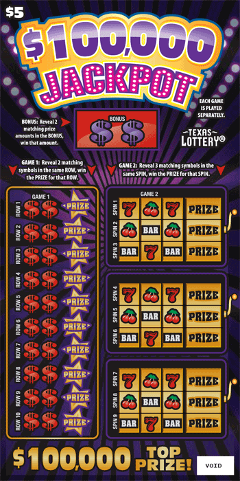 $100,000 Jackpot front