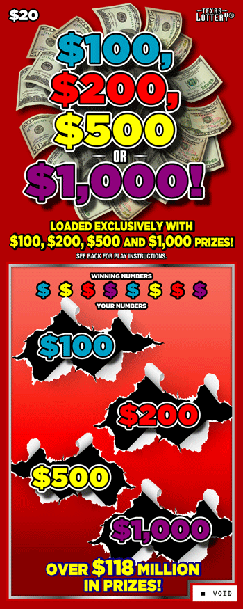 $100, $200, $500 OR $1,000!