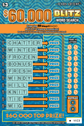 $60,000 Blitz Word Search