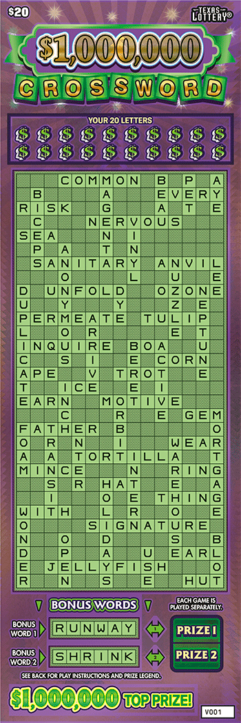 $1,000,000 CROSSWORD front