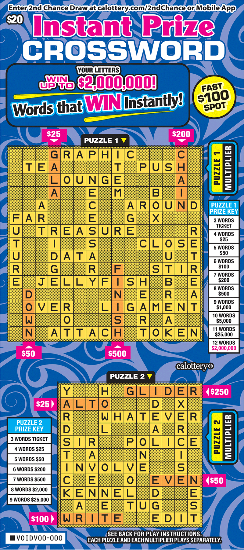 Instant Prize Crossword