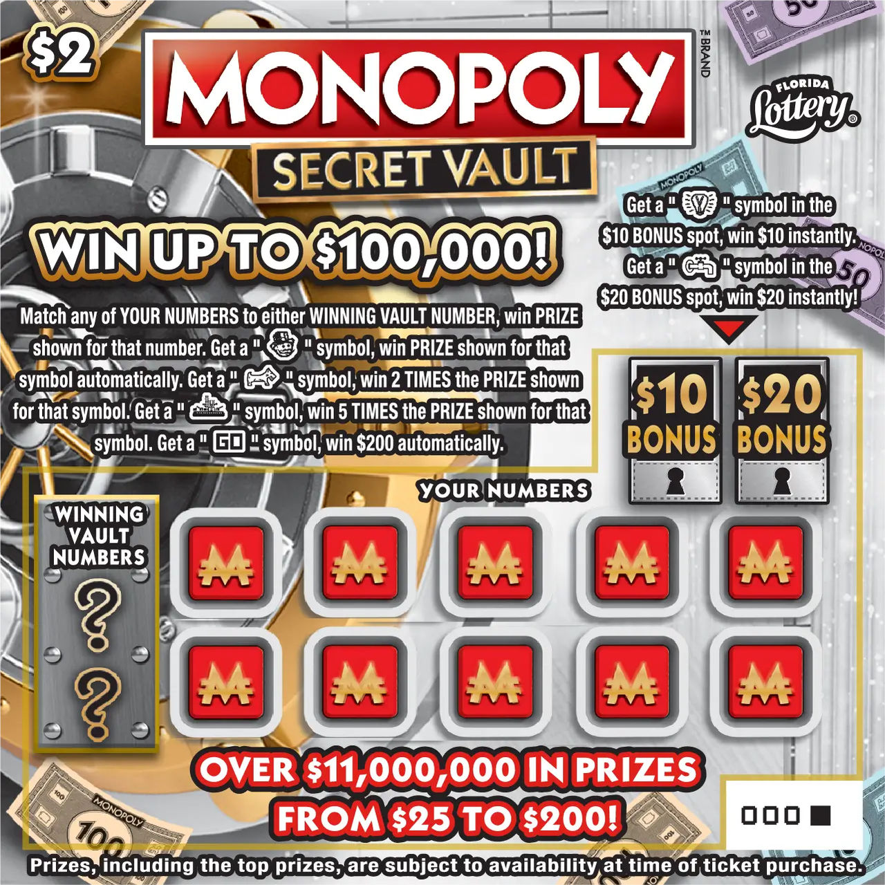 $2 MONOPOLY&trade; SECRET VAULT