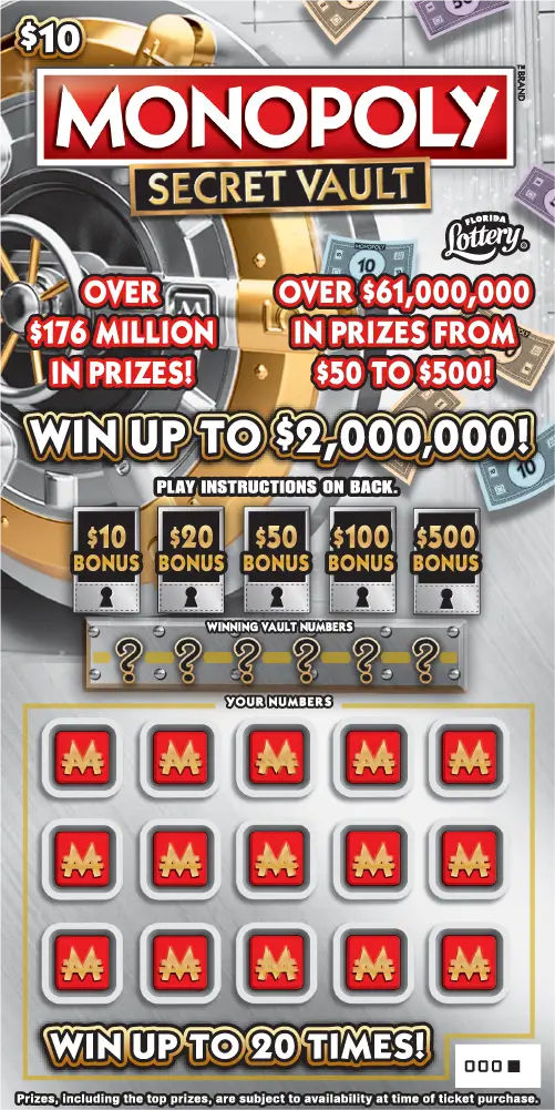 $10 MONOPOLY&trade; SECRET VAULT