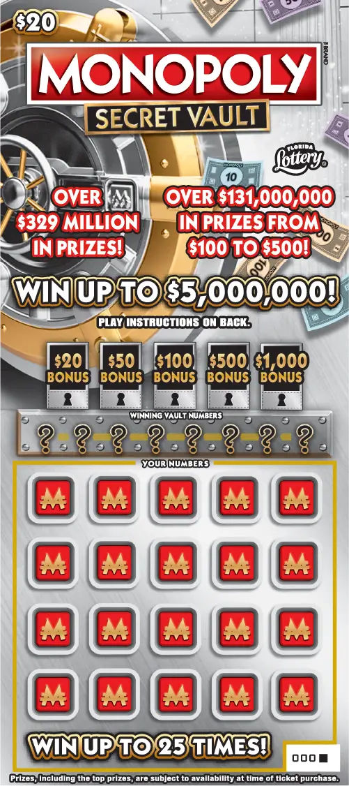 $20 MONOPOLY&trade; SECRET VAULT