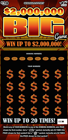 $2,000,000 BIG Game front