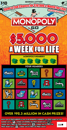 MONOPOLY $5,000 A WEEK FOR LI front