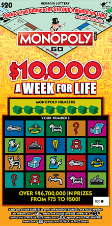 MONOPOLY $10,000 A WEEK FOR L front