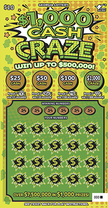 $1,000 CASH CRAZE front