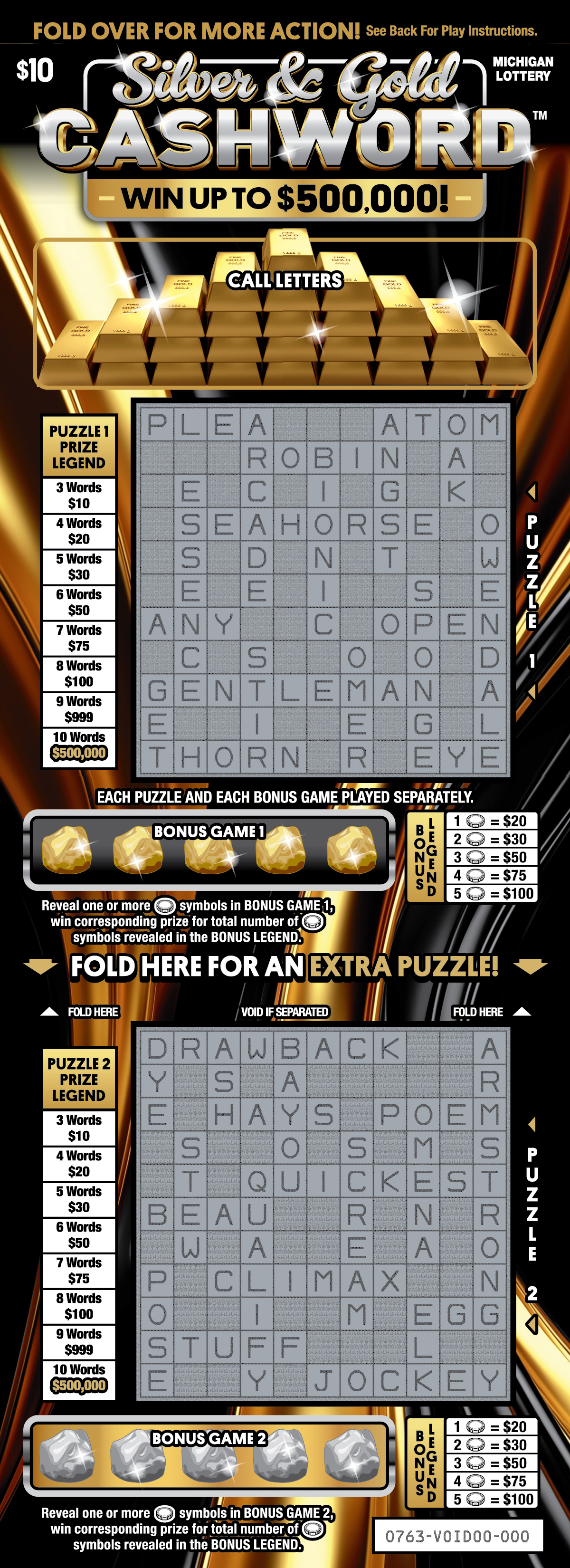Silver & Gold Cashword