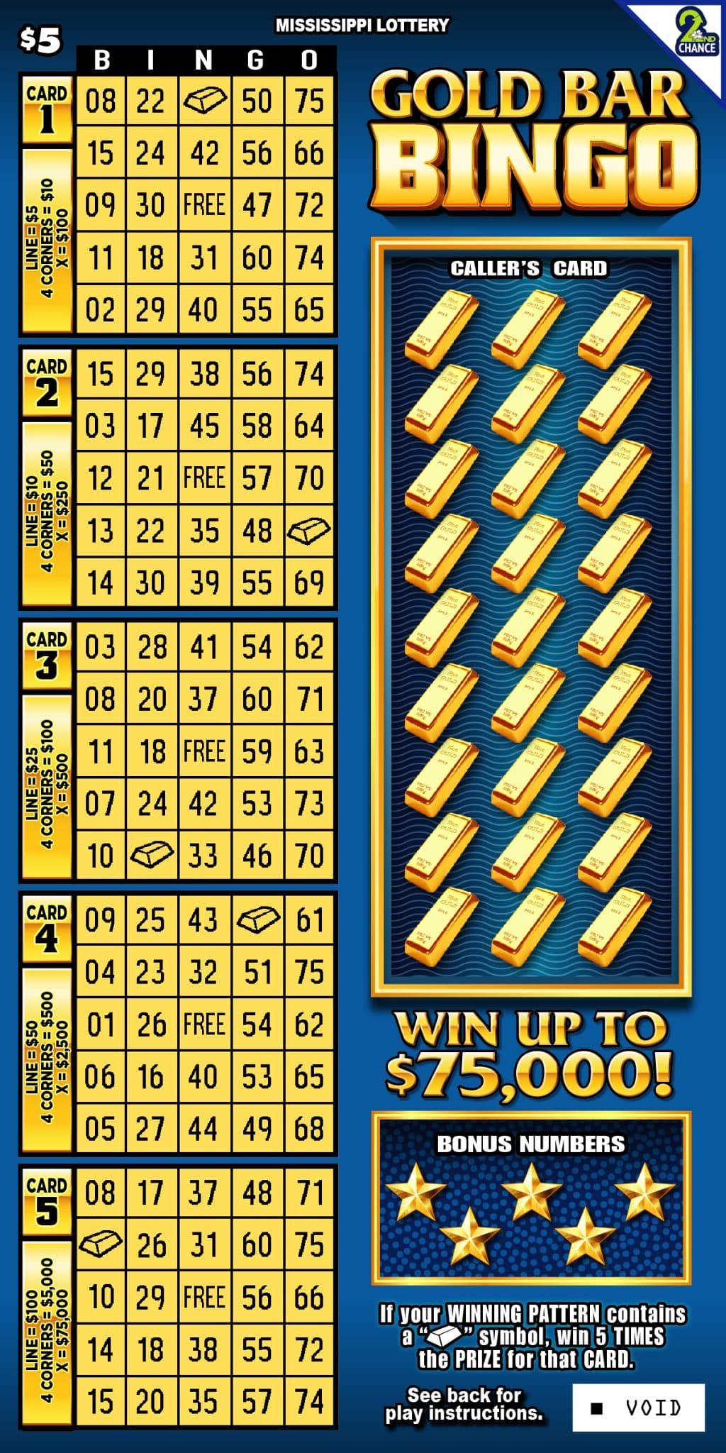 Gold Bar Bingo
