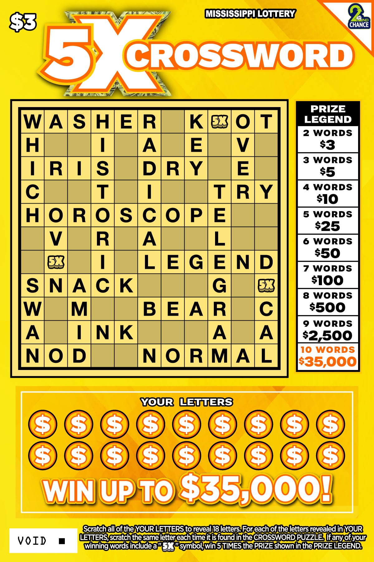 5X Crossword