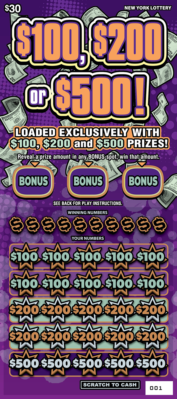 $100, $200 0R $500