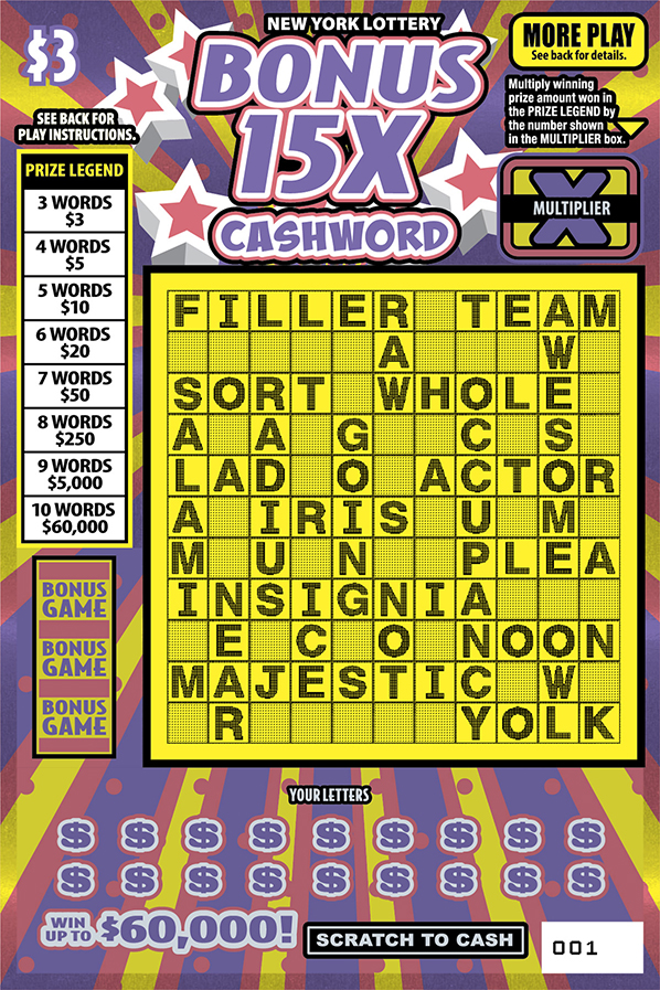 BONUS 15X CASHWORD