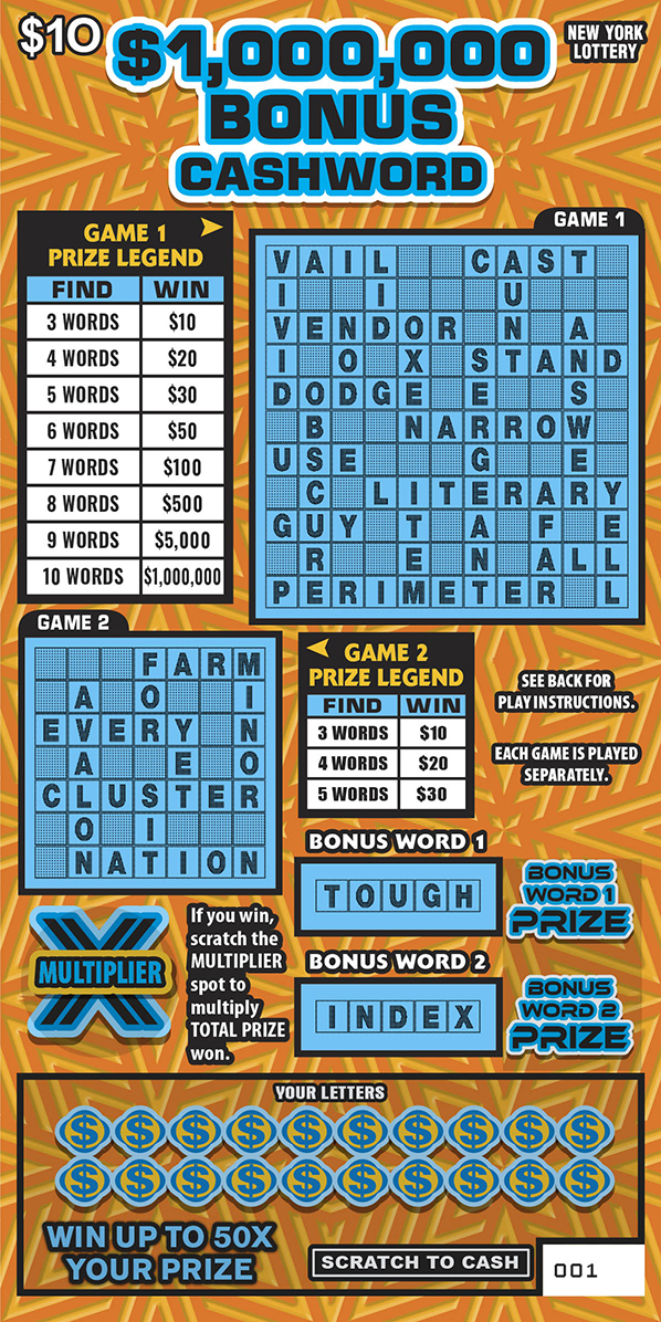 $1,000,000 BONUS CASHWORD