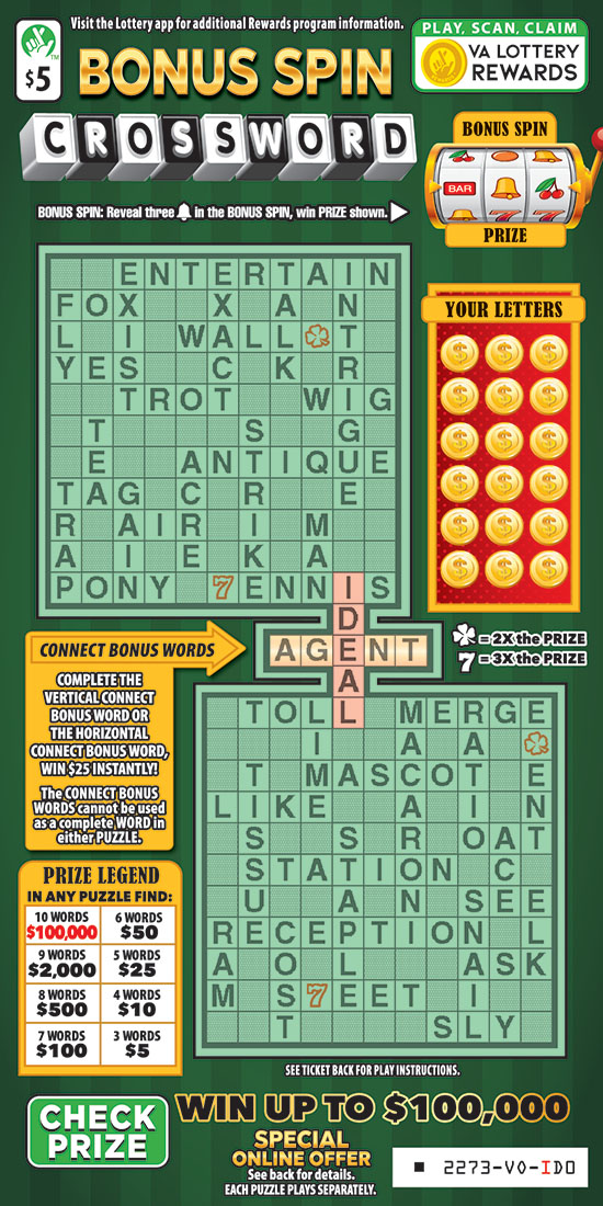 BONUS SPIN CROSSWORD